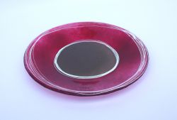 Skleněný talíř - růžovošedý